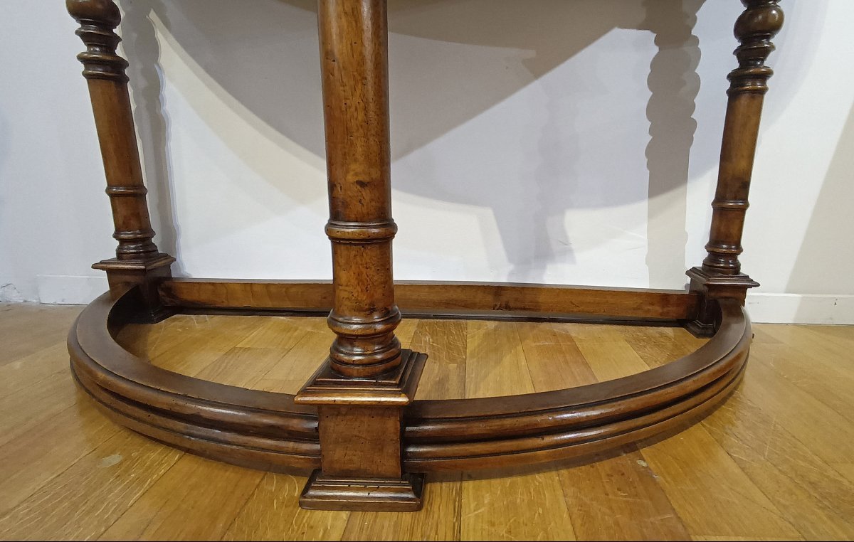 CONSOLLE A MEZZALUNA IN NOCE FINE DEL XVII SECOLO -photo-3