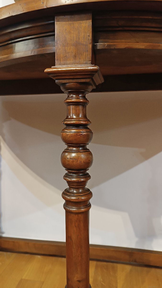 CONSOLLE A MEZZALUNA IN NOCE FINE DEL XVII SECOLO -photo-7