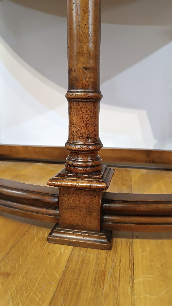 CONSOLLE A MEZZALUNA IN NOCE FINE DEL XVII SECOLO -photo-8