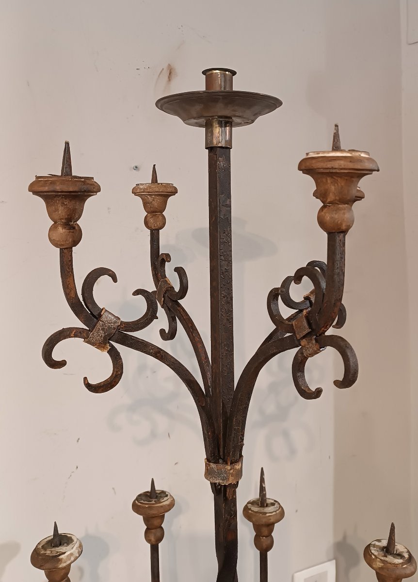 COPPIA DI TORCERE IN FERRO XIX SECOLO -photo-4