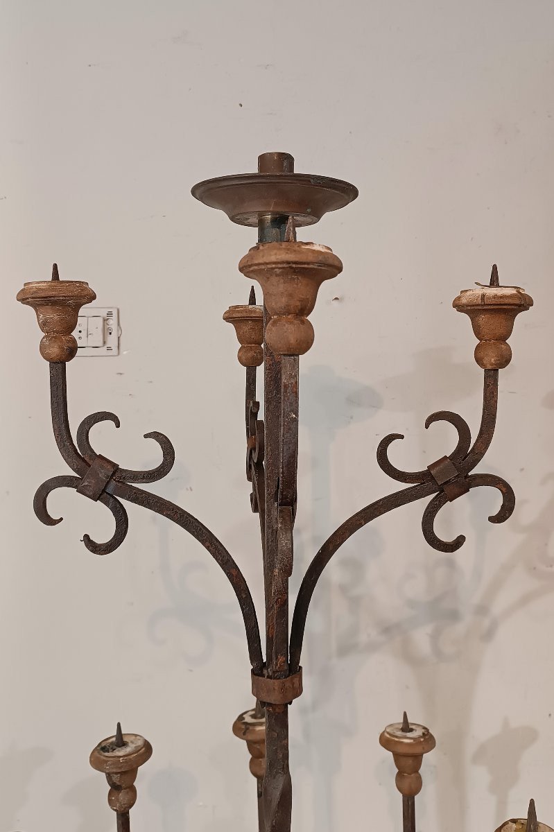 COPPIA DI TORCERE IN FERRO XIX SECOLO -photo-7