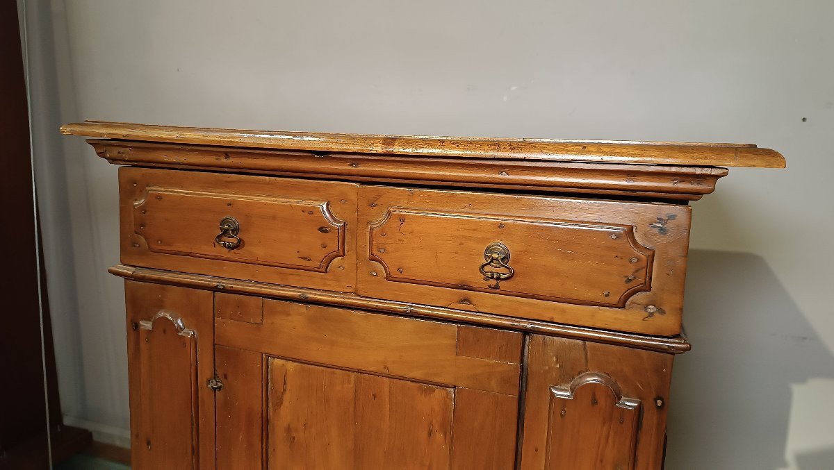 PICCOLA CREDENZA IN NOCE BIONDO PRIMI DEL XVII SECOLO -photo-4