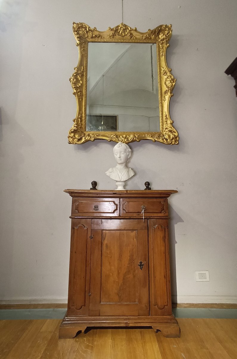 PICCOLA CREDENZA IN NOCE BIONDO PRIMI DEL XVII SECOLO -photo-6