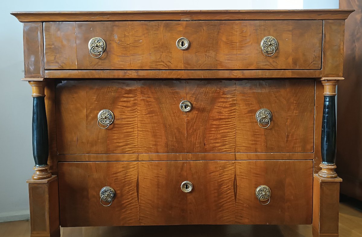 CASSETTONE CON SCRITTOIO A CALATOIA IMPERO FINE XVIII-INIZI XIX SECOLO-photo-4