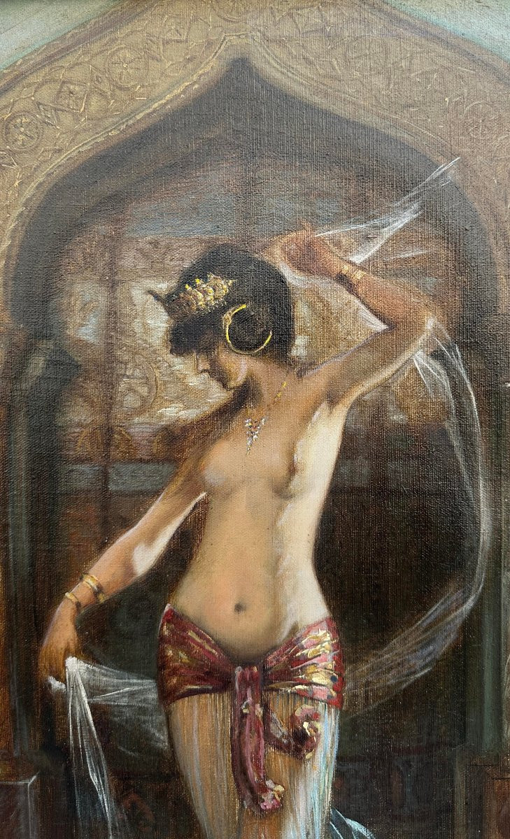 DIPINTO CON ODALISCA SECONDA META’ DEL XIX SECOLO -photo-4