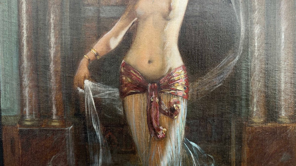 DIPINTO CON ODALISCA SECONDA META’ DEL XIX SECOLO -photo-1