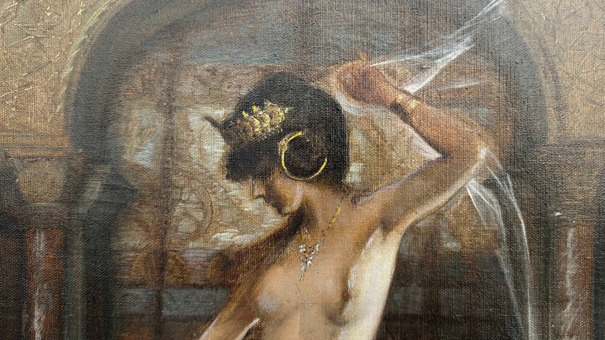 DIPINTO CON ODALISCA SECONDA META’ DEL XIX SECOLO -photo-2