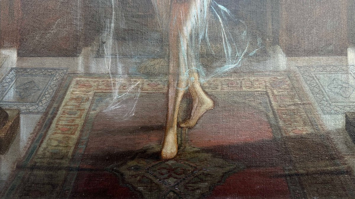 DIPINTO CON ODALISCA SECONDA META’ DEL XIX SECOLO -photo-3