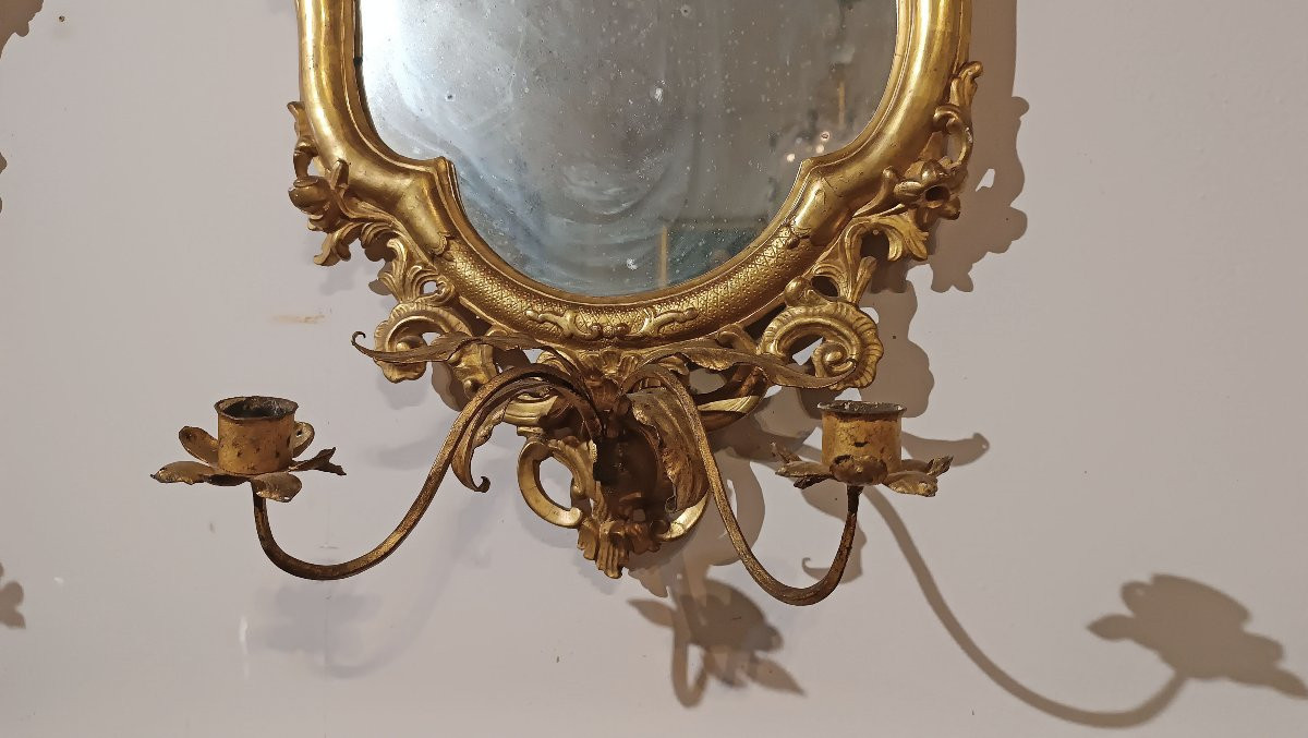COPPIA DI SPECCHIERE DORATE LUIGI XV META’ XVIII SECOLO -photo-3