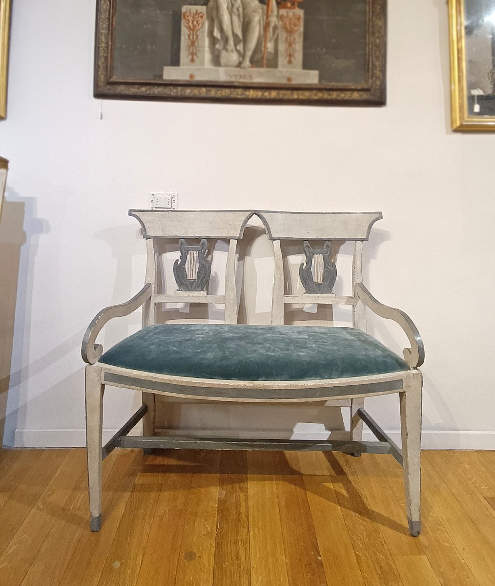 PICCOLO DIVANETTO DIPINTO SECONDA META’ XVIII SECOLO-photo-8