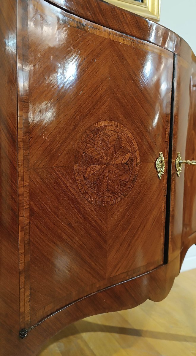 PICCOLA CREDENZA CON INTARSI META’ XVIII SECOLO-photo-7