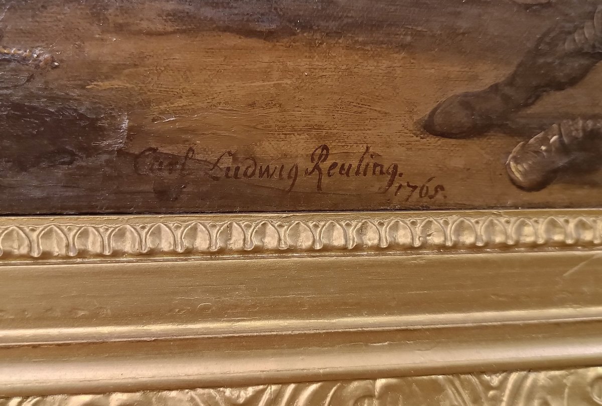 DIPINTO CON SCENA DI BATTAGLIA FINE DEL XVIII SECOLO -photo-4