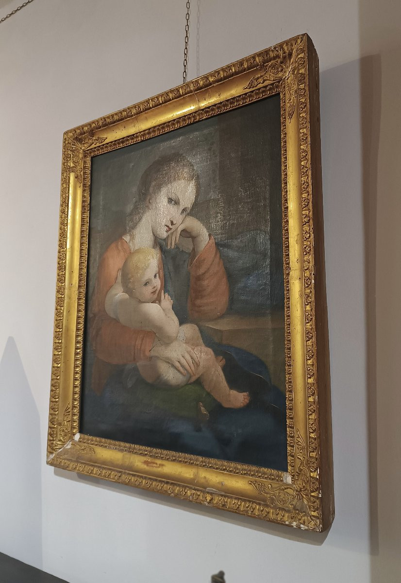 DIPINTO MADONNA CON BAMBINO FINE XVIII SECOLO -photo-3