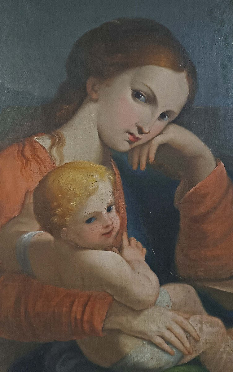 DIPINTO MADONNA CON BAMBINO FINE XVIII SECOLO -photo-4