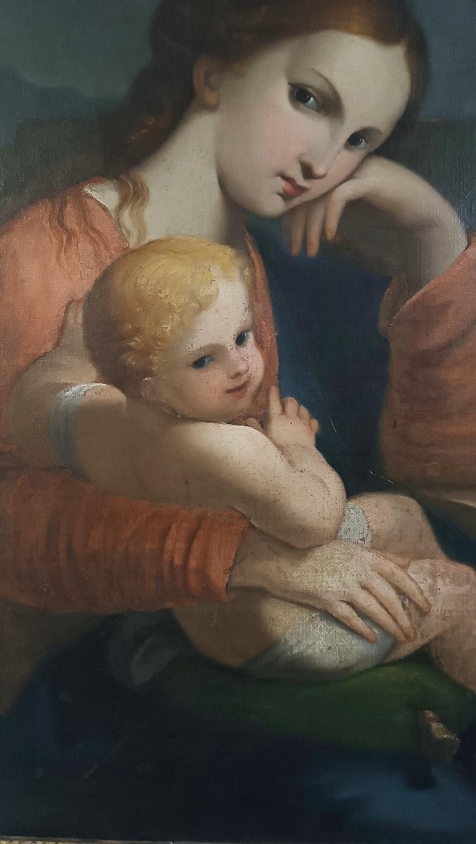 DIPINTO MADONNA CON BAMBINO FINE XVIII SECOLO -photo-1