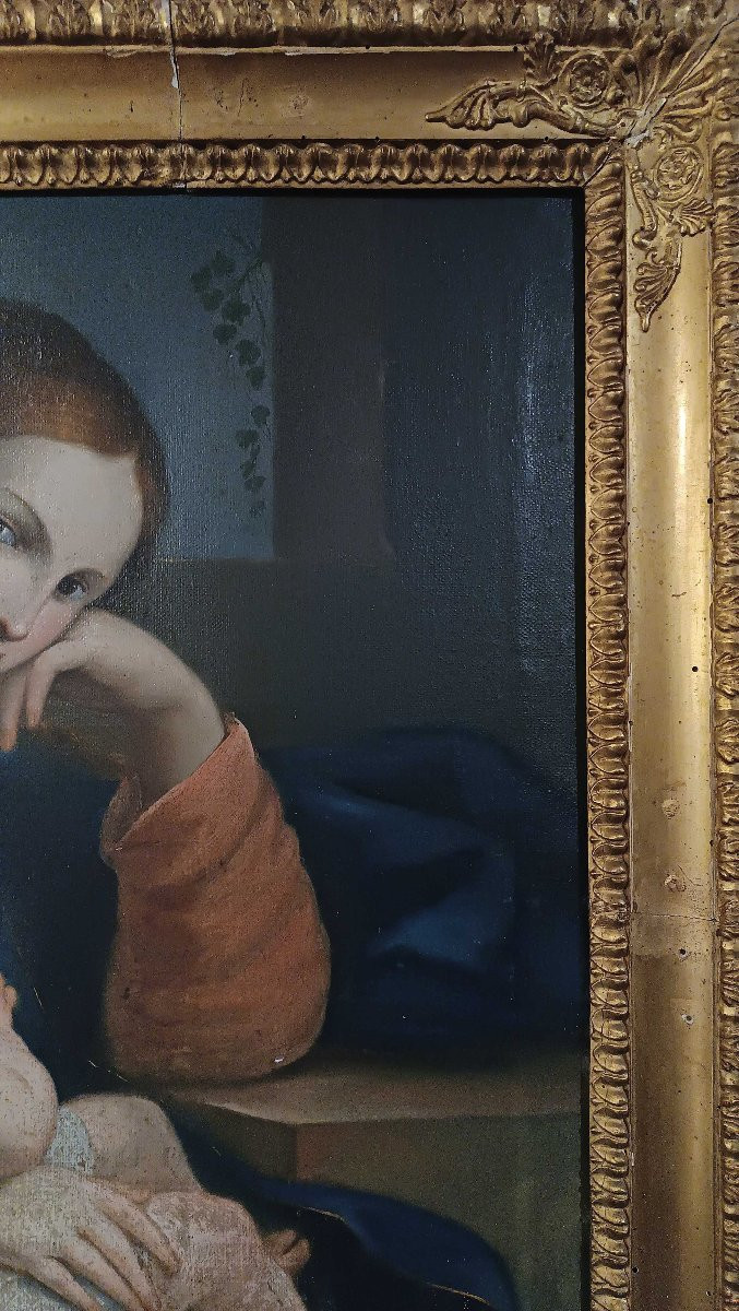 DIPINTO MADONNA CON BAMBINO FINE XVIII SECOLO -photo-2