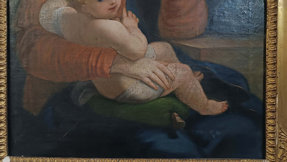 DIPINTO MADONNA CON BAMBINO FINE XVIII SECOLO -photo-3