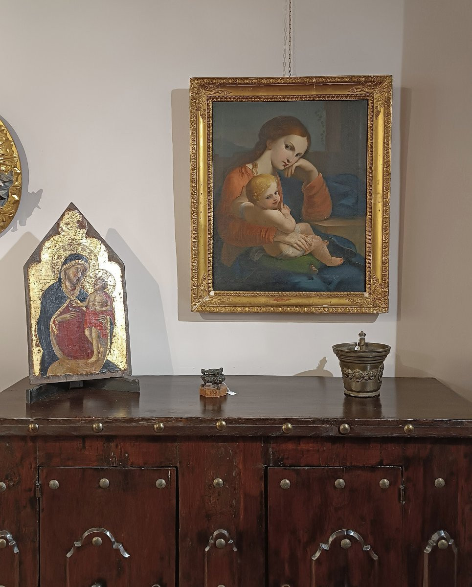 DIPINTO MADONNA CON BAMBINO FINE XVIII SECOLO -photo-6