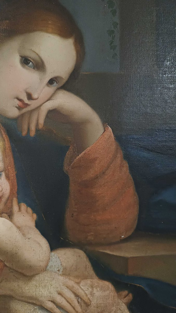 DIPINTO MADONNA CON BAMBINO FINE XVIII SECOLO -photo-7