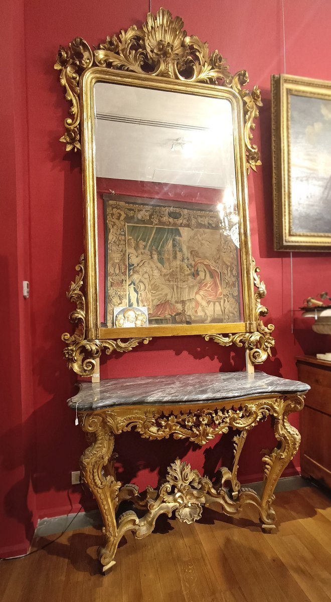 GRANDE SPECCHIERA DORATA LUIGI FILIPPO PRIMA META’ DEL XIX SECOLO-photo-3