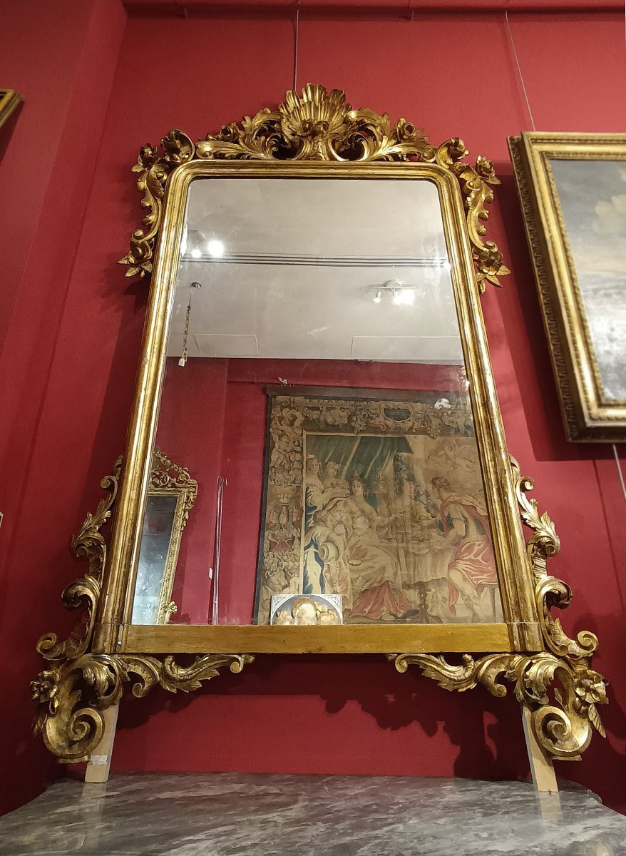 GRANDE SPECCHIERA DORATA LUIGI FILIPPO PRIMA META’ DEL XIX SECOLO-photo-5
