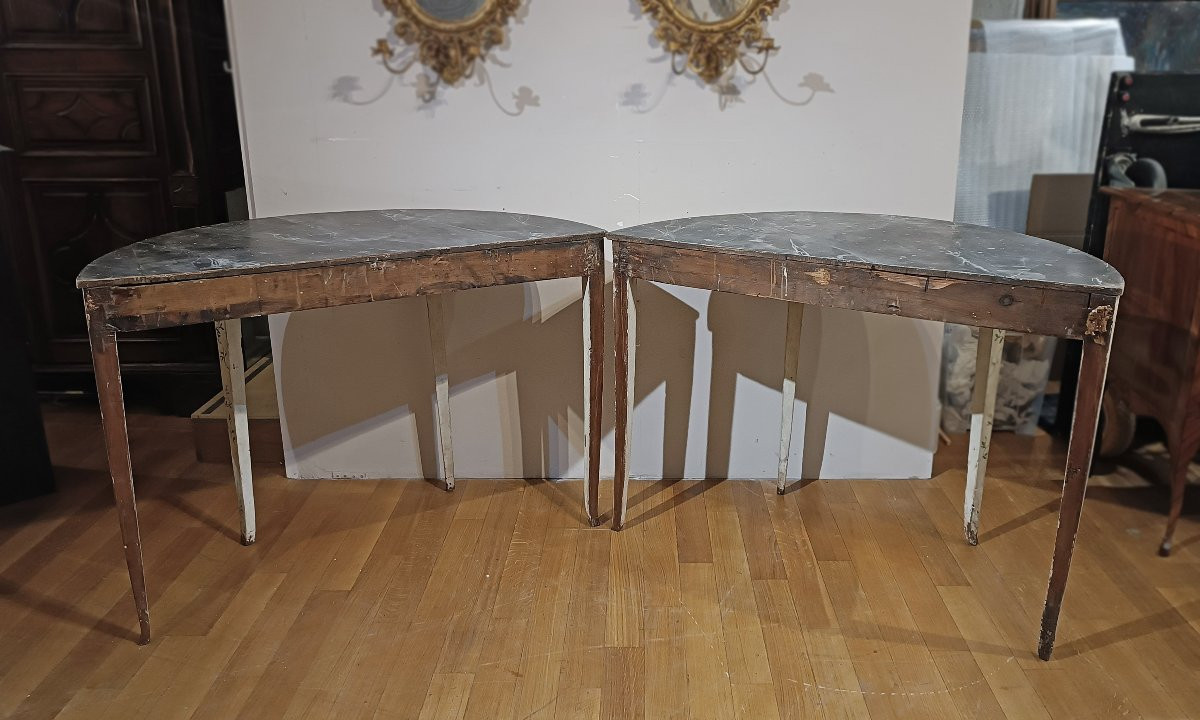 COPPIA DI CONSOLLES DIPINTE NEOCLASSICHE FINE XVIII SECOLO -photo-4