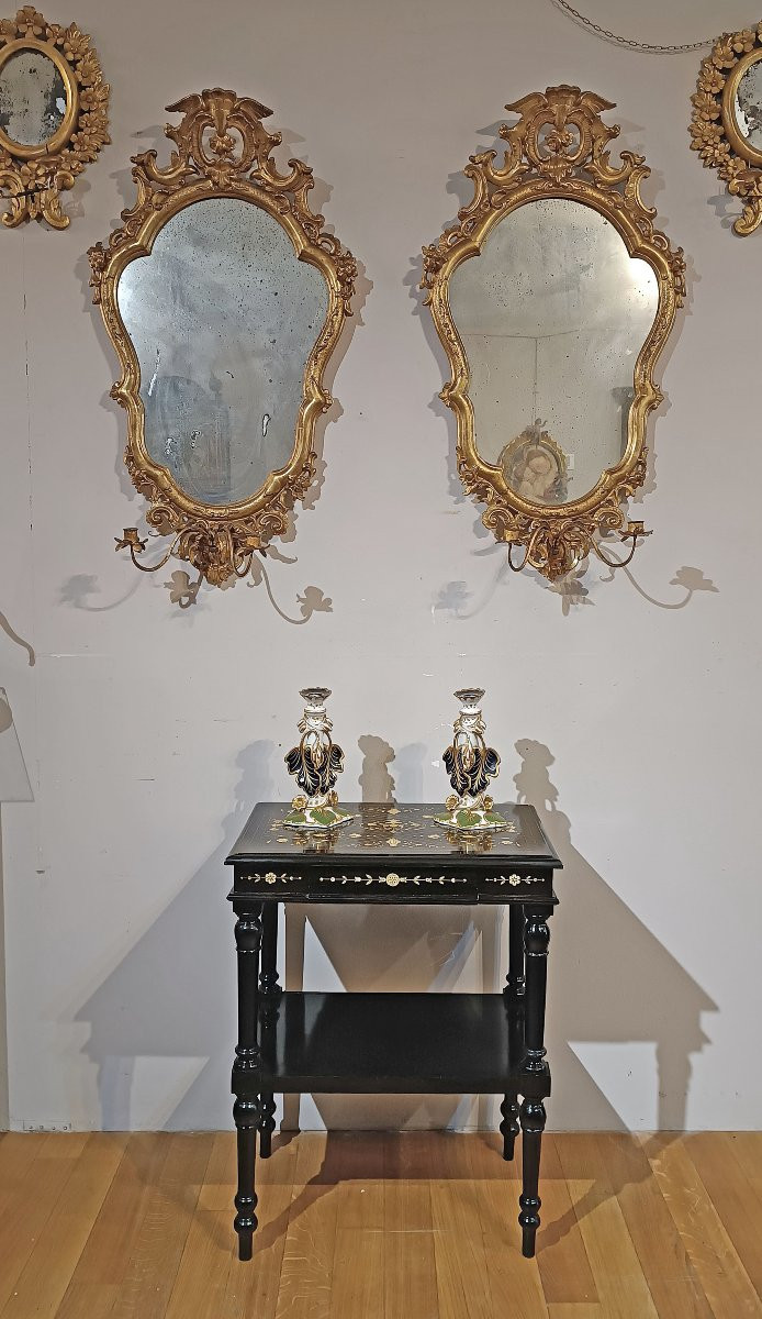 TAVOLINO EBANIZZATO CON INTARSI SECONDA META’ XIX SECOLO -photo-6