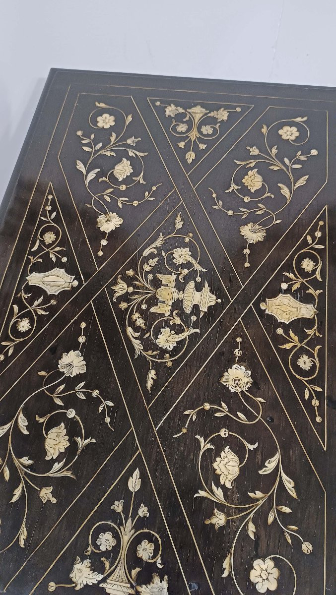 TAVOLINO EBANIZZATO CON INTARSI SECONDA META’ XIX SECOLO -photo-8