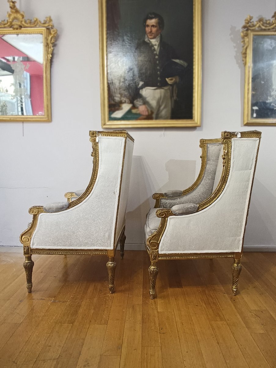 COPPIA DI POLTRONE BERGÈRE XIX SECOLO-photo-3