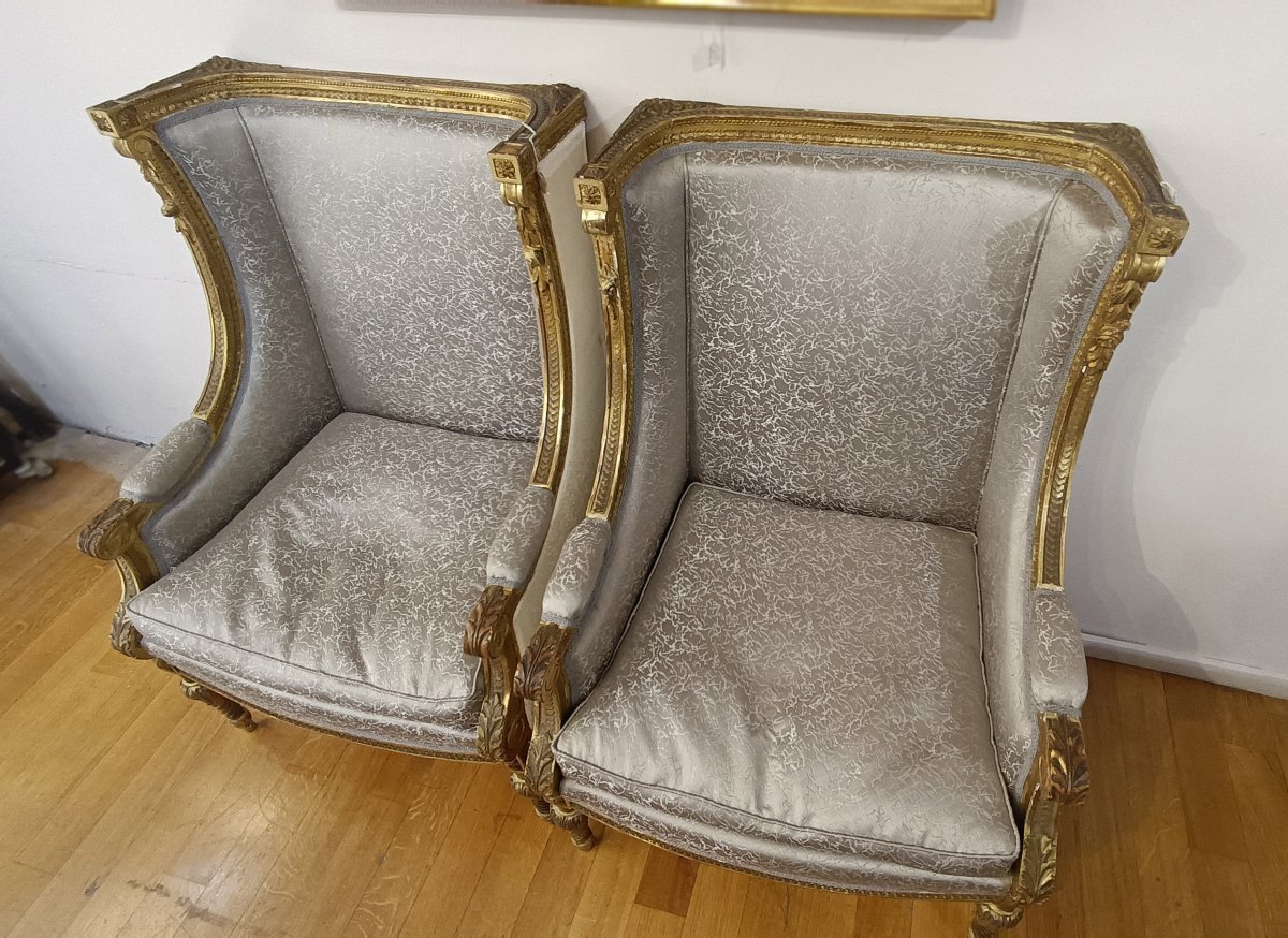 COPPIA DI POLTRONE BERGÈRE XIX SECOLO-photo-2