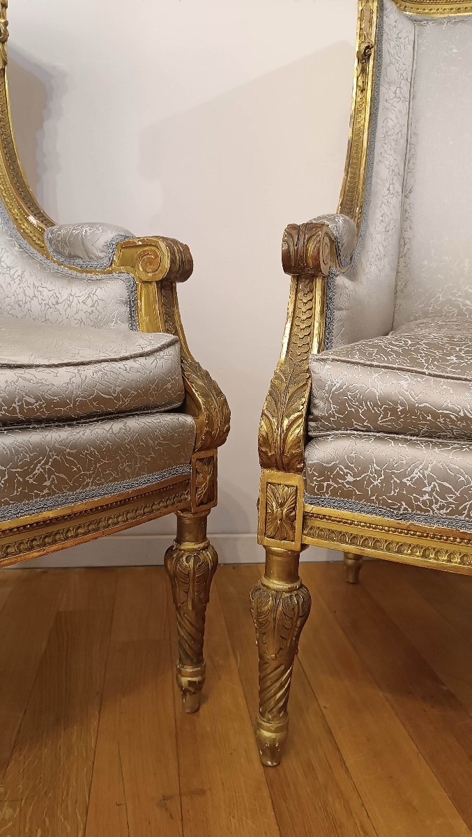COPPIA DI POLTRONE BERGÈRE XIX SECOLO-photo-3