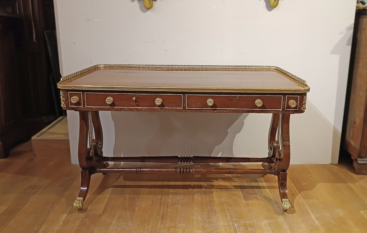 SCRITTOIO LASTRONATO NAPOLEONE III META’ XIX SECOLO-photo-2