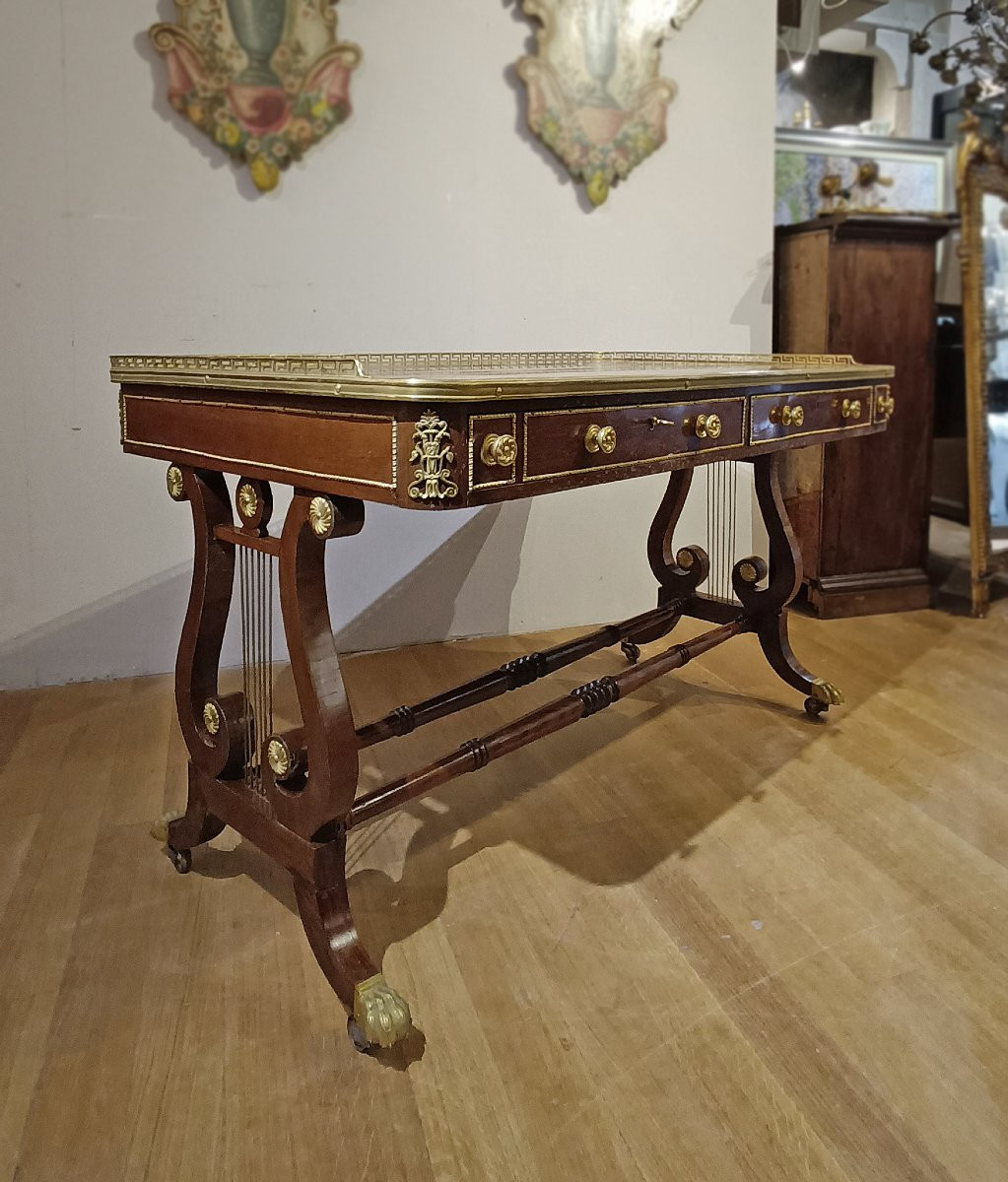 SCRITTOIO LASTRONATO NAPOLEONE III META’ XIX SECOLO-photo-3