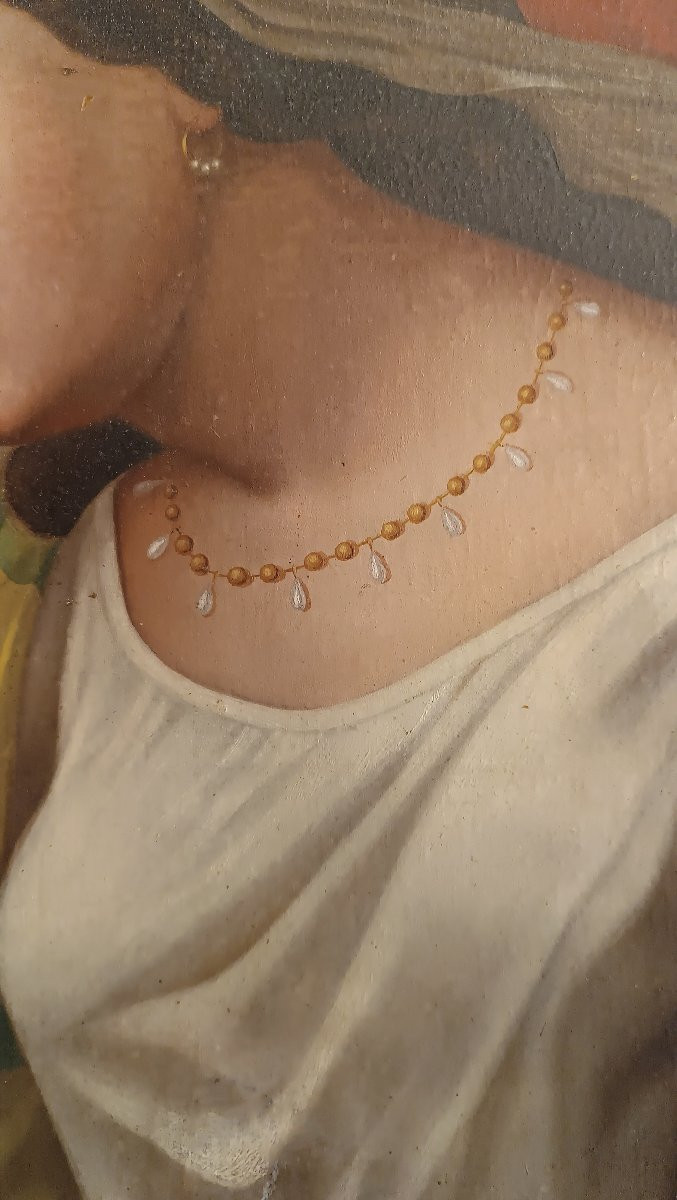 DIPINTO DELLA POETESSA SAFFO DI ENRICO FANFANI META’ XIX SECOLO -photo-1