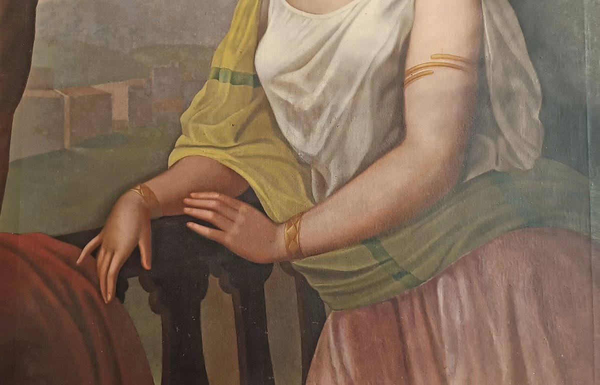 DIPINTO DELLA POETESSA SAFFO DI ENRICO FANFANI META’ XIX SECOLO -photo-2