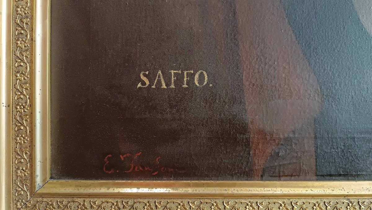 DIPINTO DELLA POETESSA SAFFO DI ENRICO FANFANI META’ XIX SECOLO -photo-4