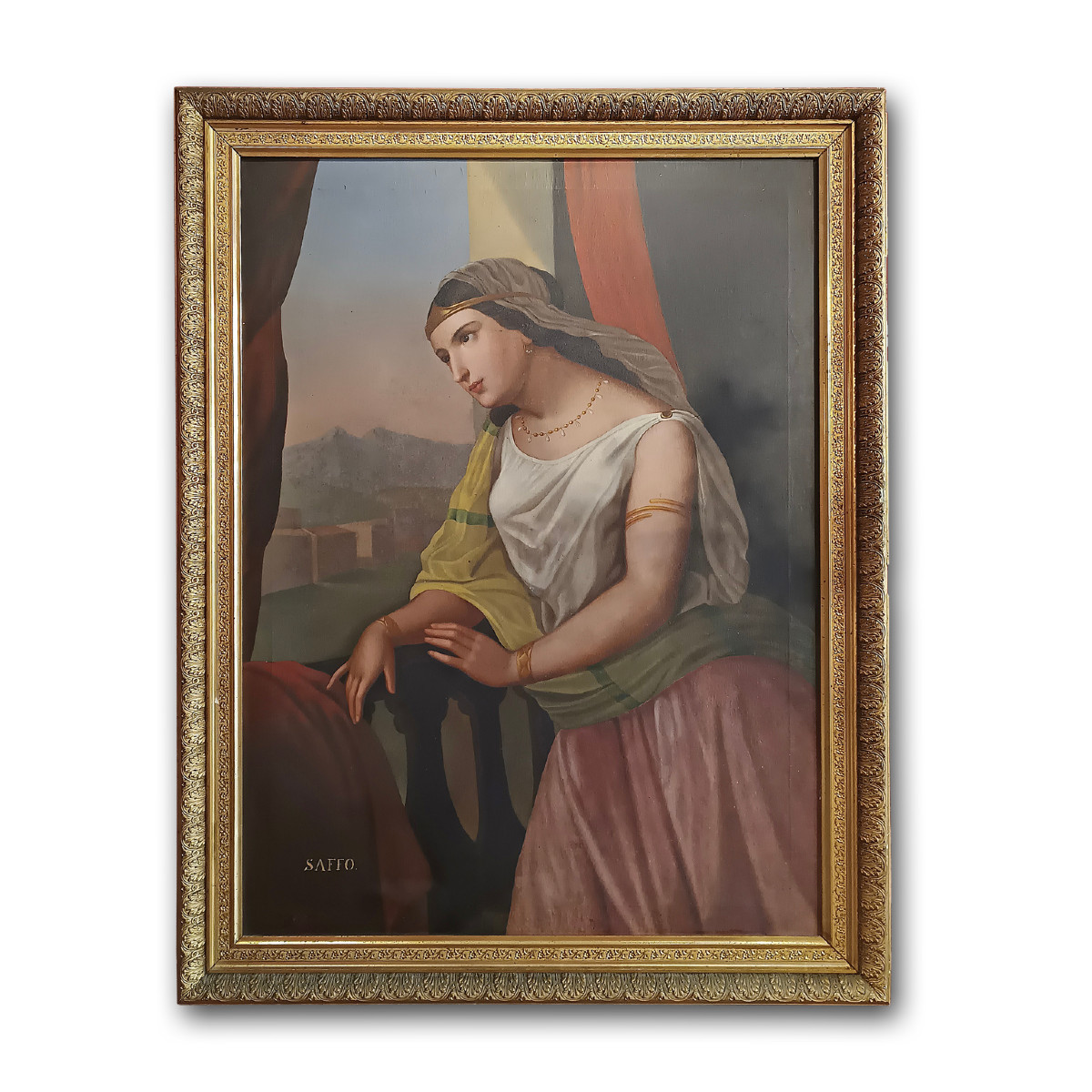 DIPINTO DELLA POETESSA SAFFO DI ENRICO FANFANI META’ XIX SECOLO 