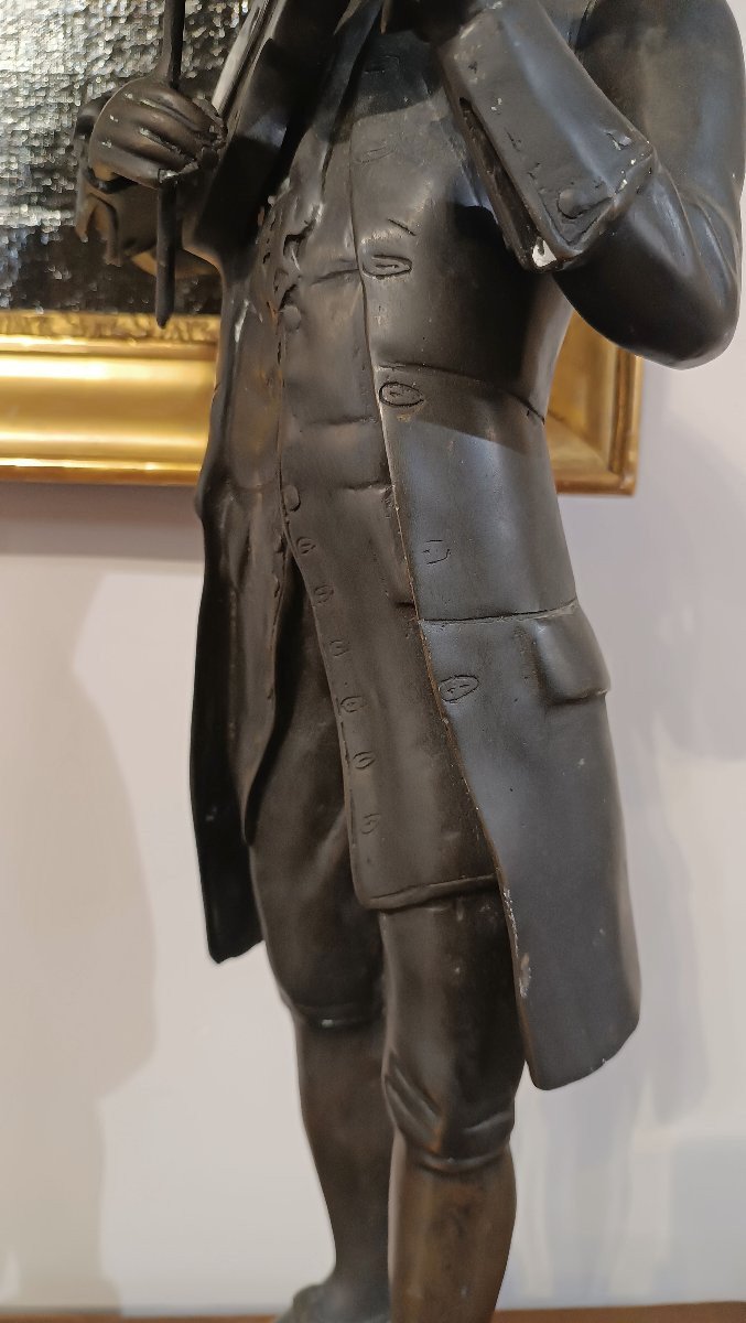 SCULTURA IN BRONZO RITRATTO DI MOZART FINE XIX SECOLO -photo-3