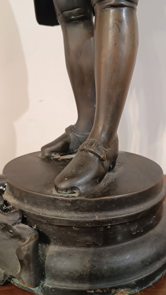 SCULTURA IN BRONZO RITRATTO DI MOZART FINE XIX SECOLO -photo-4