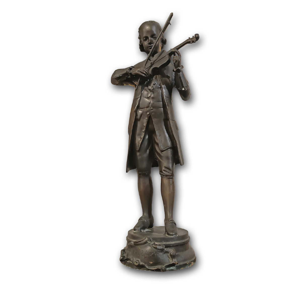 SCULTURA IN BRONZO RITRATTO DI MOZART FINE XIX SECOLO 