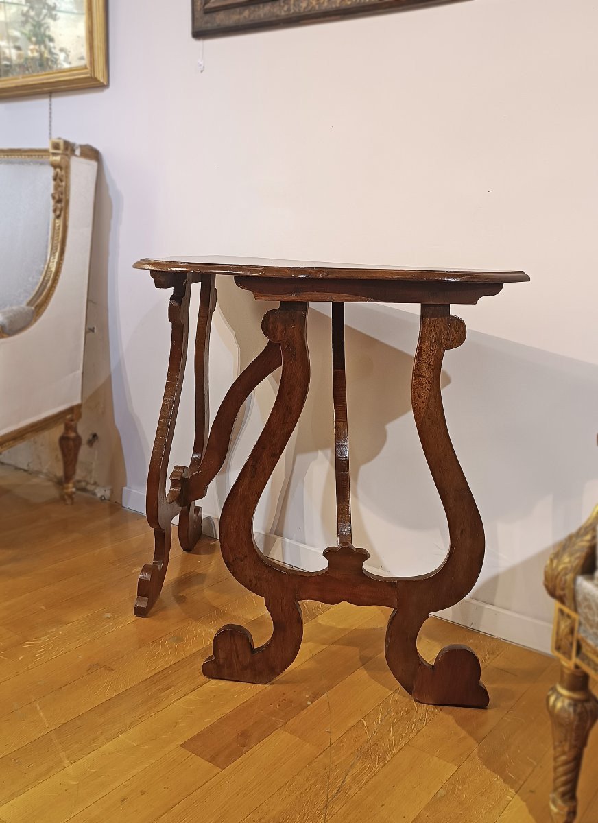 CONSOLLE DA MURO IN NOCE XVII SECOLO -photo-3