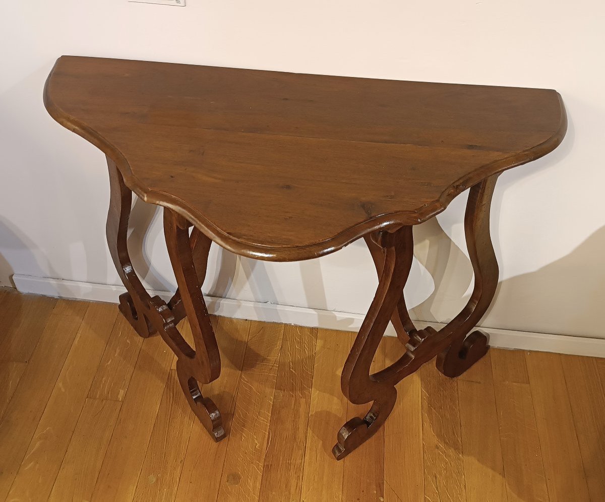 CONSOLLE DA MURO IN NOCE XVII SECOLO -photo-1