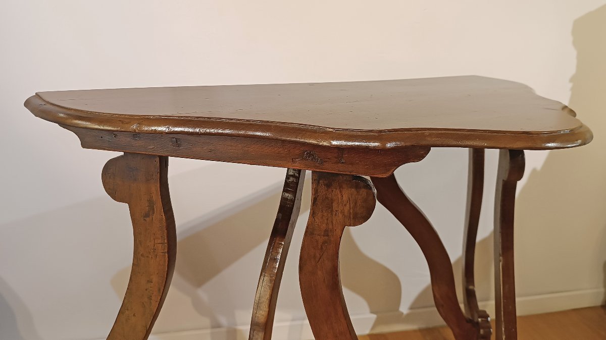 CONSOLLE DA MURO IN NOCE XVII SECOLO -photo-3