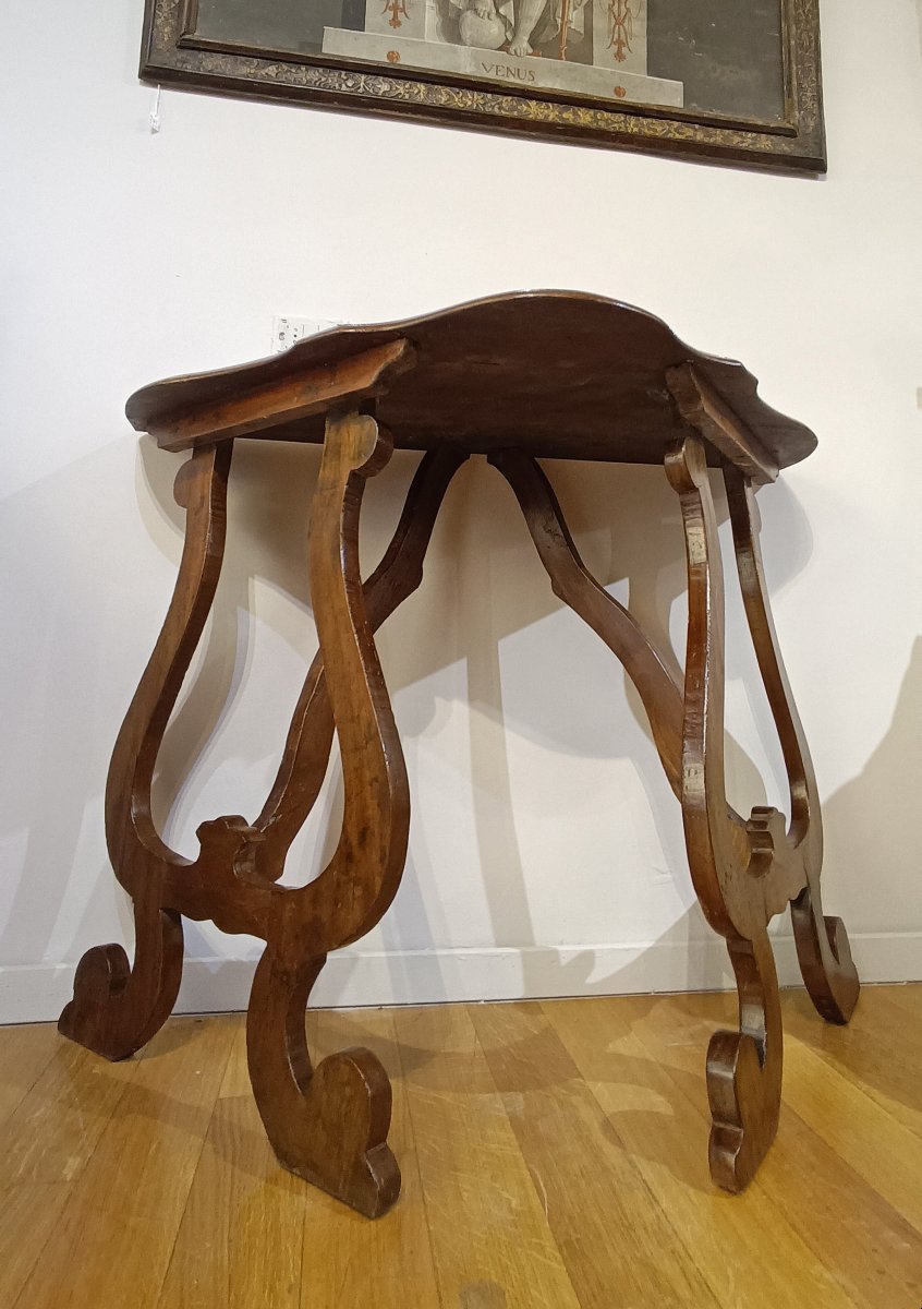 CONSOLLE DA MURO IN NOCE XVII SECOLO -photo-4