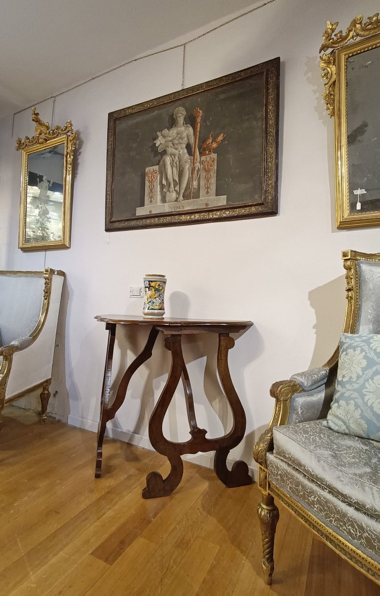 CONSOLLE DA MURO IN NOCE XVII SECOLO -photo-7