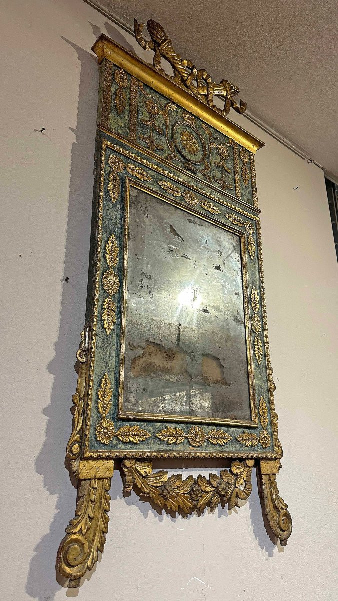 SPECCHIERA NEOCLASSICA DIPINTA E DORATA SECONDA META’ XVIII SECOLO-photo-5