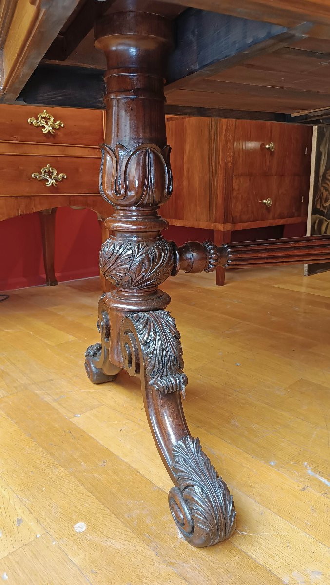 TAVOLO SCRITTOIO IN NOCE CARLO X PRIMI DEL XIX SECOLO -photo-2