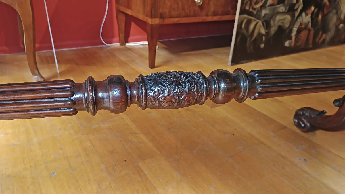 TAVOLO SCRITTOIO IN NOCE CARLO X PRIMI DEL XIX SECOLO -photo-3