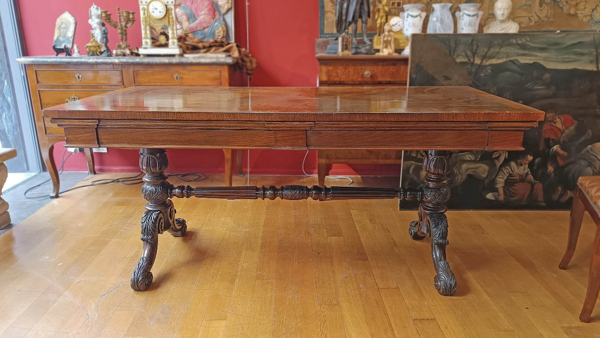 TAVOLO SCRITTOIO IN NOCE CARLO X PRIMI DEL XIX SECOLO -photo-7