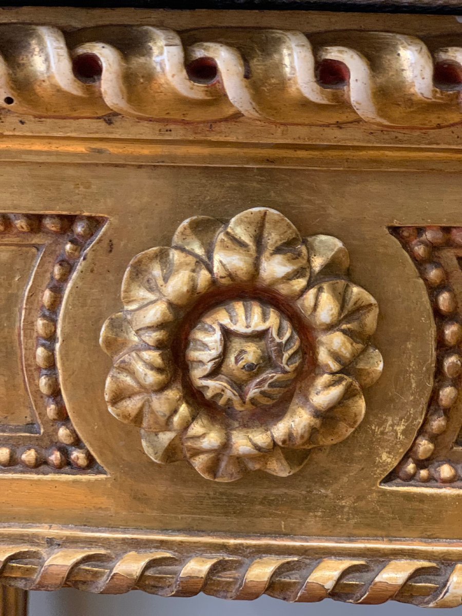 CONSOLLE DORATA CON MARMO FINE DEL XVIII SECOLO-photo-1